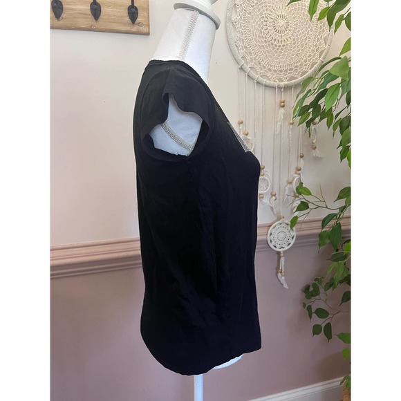 Zadig Voltaire Skinny Love Black Tee Size Small - Picture 3 of 5